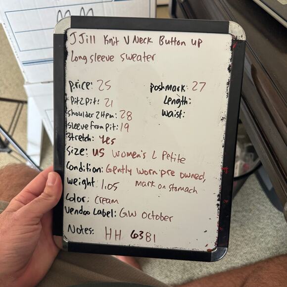 J Jill Knit V Neck Button Up Long Sleeve Sweater US Women's L Petite - Picture 7 of 7